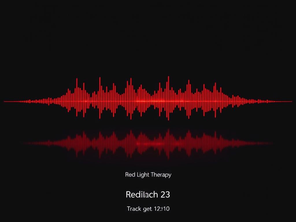 Audio waveform visualization of a guided meditation for red light therapy