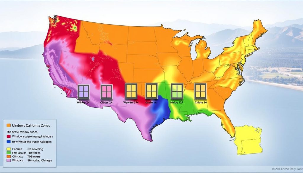 California climate zones window requirements map