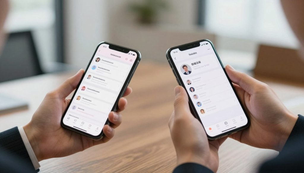 comparing dating app interfaces