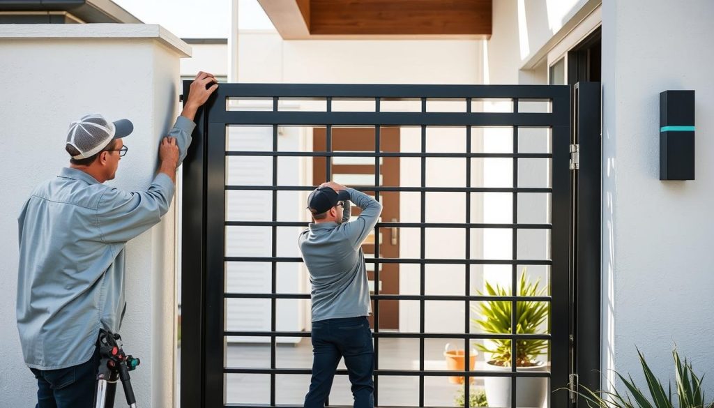grille gate installation