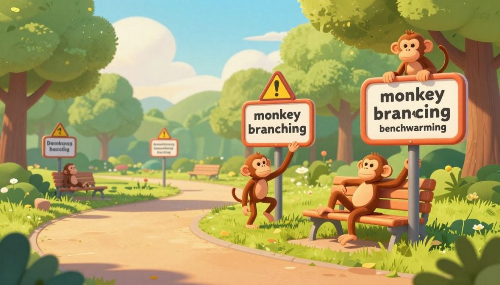monkey branching benchwarming warning signs