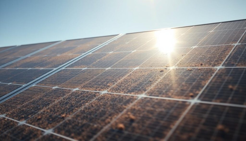 soiling on solar panels reducing efficiency